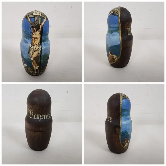 Matryoshka Nesting Dolls 5 Set Life of Jesus Christ Nativity Russian 7" SIGNED